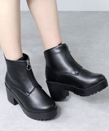 Liberty Doll / 厚底8cm フロントジップ チャンキーブーツ(9042-SA)