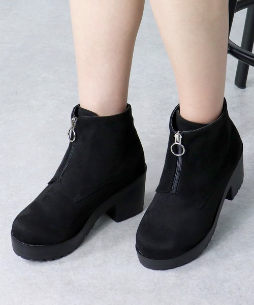 LibertyDoll（リバティードール）の「Liberty Doll / 厚底8cm フロントジップ チャンキーブーツ(9042-SA)（ブーツ・レディース・ブラック/ダークブラウン/グレー/ブラック系その他・M/LL/L/S）」の12枚目の写真