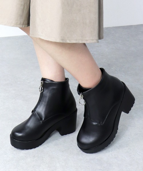 LibertyDoll（リバティードール）の「Liberty Doll / 厚底8cm フロントジップ チャンキーブーツ(9042-SA)（ブーツ・レディース・ブラック/ダークブラウン/グレー/ブラック系その他・M/LL/L/S）」の10枚目の写真