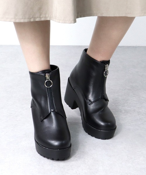 LibertyDoll（リバティードール）の「Liberty Doll / 厚底8cm フロントジップ チャンキーブーツ(9042-SA)（ブーツ・レディース・ブラック/ダークブラウン/グレー/ブラック系その他・M/LL/L/S）」の9枚目の写真