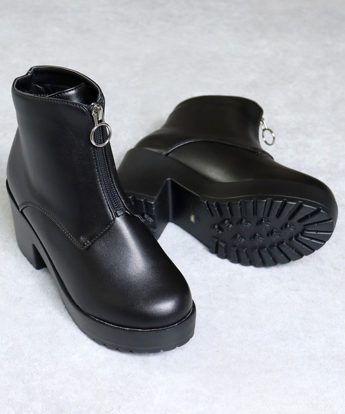 LibertyDoll（リバティードール）の「Liberty Doll / 厚底8cm フロントジップ チャンキーブーツ(9042-SA)（ブーツ・レディース・ブラック/ダークブラウン/グレー/ブラック系その他・M/LL/L/S）」の15枚目の写真