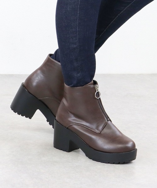 LibertyDoll（リバティードール）の「Liberty Doll / 厚底8cm フロントジップ チャンキーブーツ(9042-SA)（ブーツ・レディース・ブラック/ダークブラウン/グレー/ブラック系その他・M/LL/L/S）」の18枚目の写真