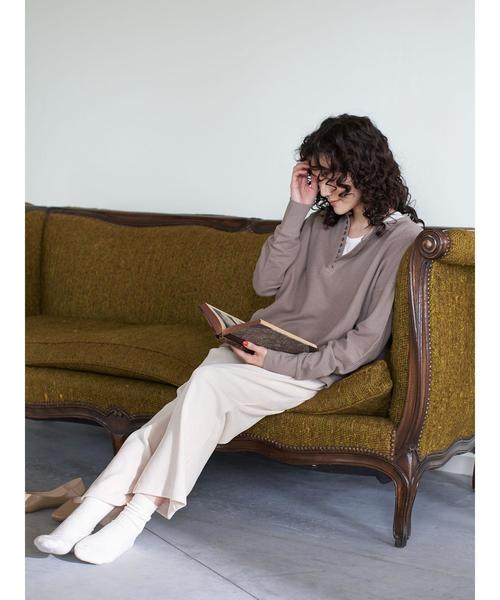 AMERICAN HOLIC（アメリカンホリック）の「2WAY鹿の子裾ラウンドチュニック＊（Tシャツ/カットソー・レディース・チャコールグレー/ネイビー/アイボリー/モカ・M/L）」の20枚目の写真