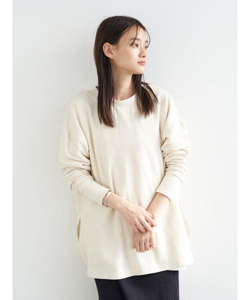 AMERICAN HOLIC（アメリカンホリック）の「2WAY鹿の子裾ラウンドチュニック＊（Tシャツ/カットソー・レディース・チャコールグレー/ネイビー/アイボリー/モカ・M/L）」の8枚目の写真