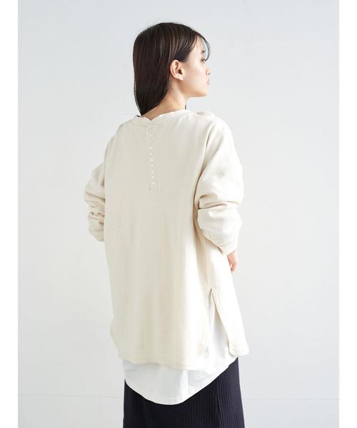 AMERICAN HOLIC（アメリカンホリック）の「2WAY鹿の子裾ラウンドチュニック＊（Tシャツ/カットソー・レディース・チャコールグレー/ネイビー/アイボリー/モカ・M/L）」の10枚目の写真