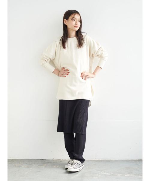 AMERICAN HOLIC（アメリカンホリック）の「2WAY鹿の子裾ラウンドチュニック＊（Tシャツ/カットソー・レディース・チャコールグレー/ネイビー/アイボリー/モカ・M/L）」の11枚目の写真