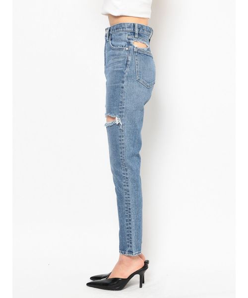 GYDA（ジェイダ）の「Thigh highダメージペグトップデニムパンツ（デニムパンツ・レディース・ライトブルー/ブルー・SMALL/MEDIUM/X-SMALL）」の9枚目の写真