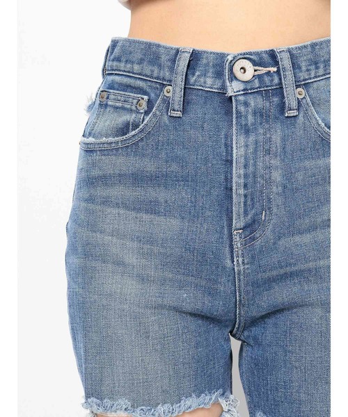 GYDA（ジェイダ）の「Thigh highダメージペグトップデニムパンツ（デニムパンツ・レディース・ライトブルー/ブルー・SMALL/MEDIUM/X-SMALL）」の11枚目の写真