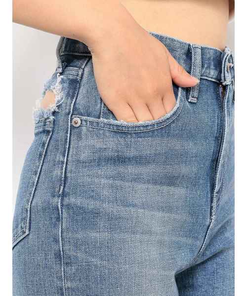 GYDA（ジェイダ）の「Thigh highダメージペグトップデニムパンツ（デニムパンツ・レディース・ライトブルー/ブルー・SMALL/MEDIUM/X-SMALL）」の20枚目の写真