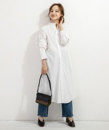 KOBE LETTUCE | 【WEARISTA田中亜希子さん×KOBE LETTUCEコラボ】ハイネックバックベルトシャツワンピース(シャツワンピース)