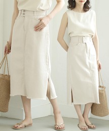 coca（coca） | サイドスリット入りホワイトデニムスカート(デニムスカート)