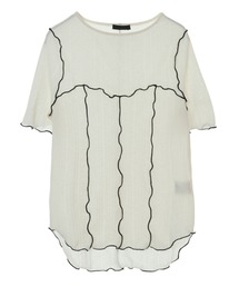 Candy Stripper | SEE THROUGH WAVY RIB H/S トップス(Tシャツ/カットソー)