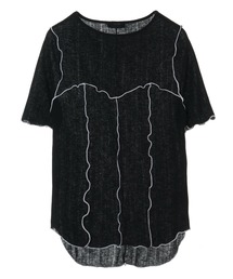 Candy Stripper | SEE THROUGH WAVY RIB H/S トップス(Tシャツ/カットソー)