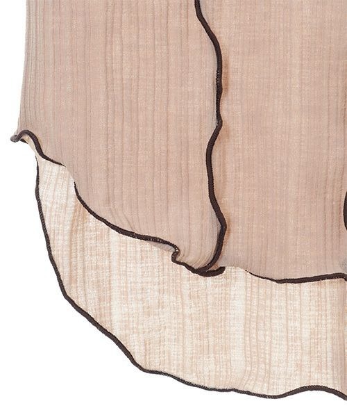 Candy Stripper（キャンディストリッパー）の「SEE THROUGH WAVY RIB H/S トップス（Tシャツ/カットソー・レディース・ブラック/ベージュ/オフホワイト・2）」の6枚目の写真