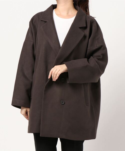 apres jour（アプレジュール）の「Wゆるジャケットコート【ZOZOTOWN限定アイテム】20AW☆（ダウンジャケット/コート・レディース・ダークブラウン/モカ/スモークピンク/ライトベージュ・フリー）」の15枚目の写真