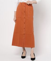 FRUIT OF THE LOOM（フルーツオブザルーム）の「品染め FRONT釦 ベイカー スカート / Aライン / デイリー / 半端丈（スカート）」