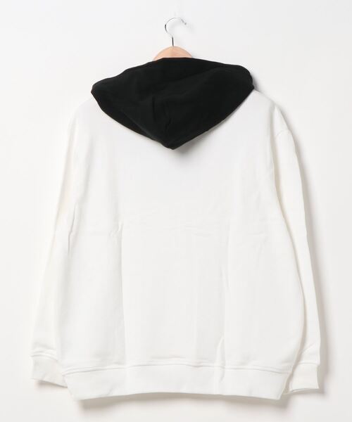 TRAP/U (トラップユー)の「《TRAP/U》フード配色裏毛プルパーカー(Tシャツ/カットソー・レディース・ブラック/オフホワイト/カーキ/ベージュ・MEDIUM/LARGE)」の9枚目の写真