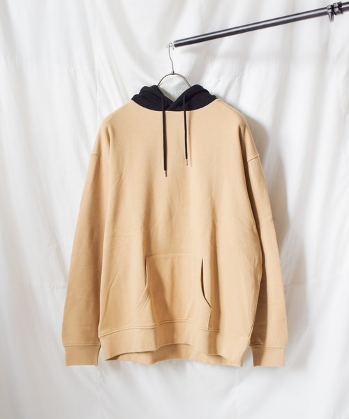 TRAP/U (トラップユー)の「《TRAP/U》フード配色裏毛プルパーカー(Tシャツ/カットソー・レディース・ブラック/オフホワイト/カーキ/ベージュ・MEDIUM/LARGE)」の4枚目の写真