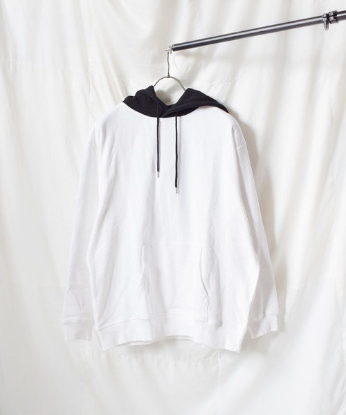 TRAP/U (トラップユー)の「《TRAP/U》フード配色裏毛プルパーカー(Tシャツ/カットソー・レディース・ブラック/オフホワイト/カーキ/ベージュ・MEDIUM/LARGE)」の2枚目の写真