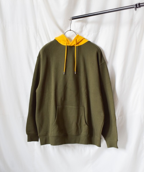 TRAP/U (トラップユー)の「《TRAP/U》フード配色裏毛プルパーカー(Tシャツ/カットソー・レディース・ブラック/オフホワイト/カーキ/ベージュ・MEDIUM/LARGE)」の1枚目の写真