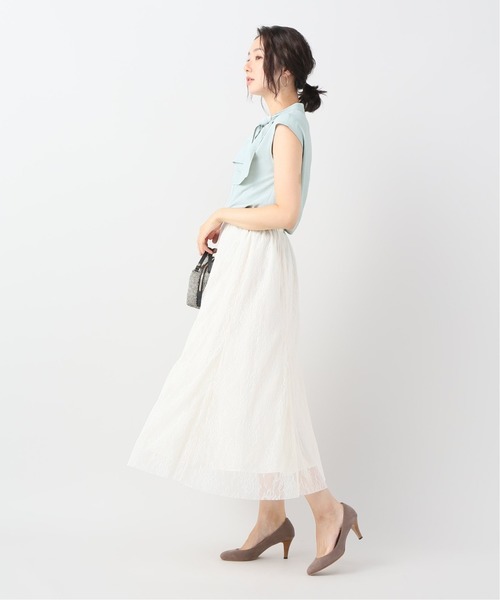 La TOTALITE(ラトータリテ)の「フレンチスリーブタイブラウス【手洗い可能】(シャツ/ブラウス・レディース・ベージュ/グリーン/アイボリー・FREE)」の17枚目の写真