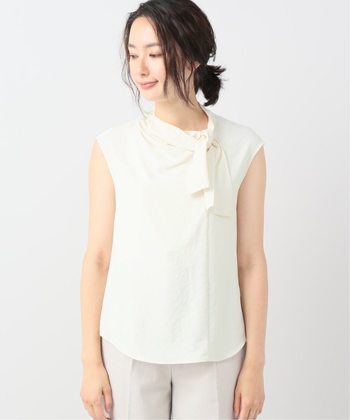 La TOTALITE(ラトータリテ)の「フレンチスリーブタイブラウス【手洗い可能】(シャツ/ブラウス・レディース・ベージュ/グリーン/アイボリー・FREE)」の18枚目の写真