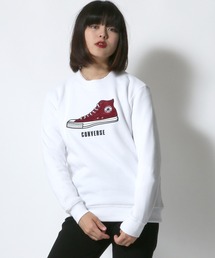 CONVERSE（コンバース）の「CONVERSE◆スニーカーシューズサガラワッペン スウェットプルオーバー（裏起毛）（スウェット・メンズ）」