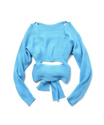 HIROSAI | カットワーク　リブニット変形トップス(ニット/セーター)