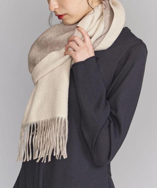 <EDS CASHMERE>カシミヤリバーシブルマフラー ◆