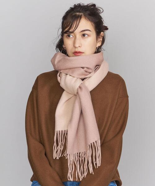 Eds Cashmere（イーディーエスカシミア）の「＜EDS CASHMERE＞カシミヤリバーシブルマフラー ◆（マフラー・レディース・ライトブルー/ピンク/イエロー/ナチュラル・FREE）」の4枚目の写真
