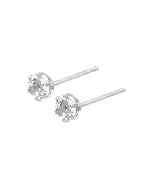 ESTELLE（エステール）の「6月誕生石 K10 ホワイトゴールド ムーンストーン ピアス ESTELLE/エステール（ピアス（両耳用）・レディース・ホワイトゴールド・-）」の2枚目の写真