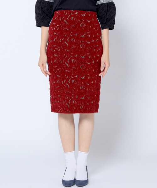 Another Edition（アナザーエディション）の「モール ジャカード ニット スカート/AE MOLE JQ KNIT SK ◆（スカート・レディース・ブラック/レッド/オリーブ・フリー）」の4枚目の写真