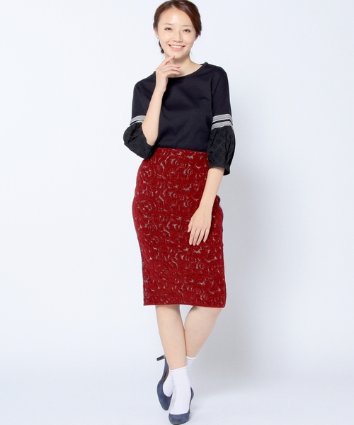 Another Edition（アナザーエディション）の「モール ジャカード ニット スカート/AE MOLE JQ KNIT SK ◆（スカート・レディース・ブラック/レッド/オリーブ・フリー）」の9枚目の写真