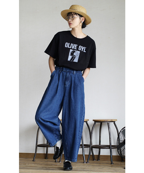 zootie（ズーティー）の「デニム サーカスパンツ（デニムパンツ・レディース・ブルー/インディゴブルー・L/S/M/LL）」の3枚目の写真