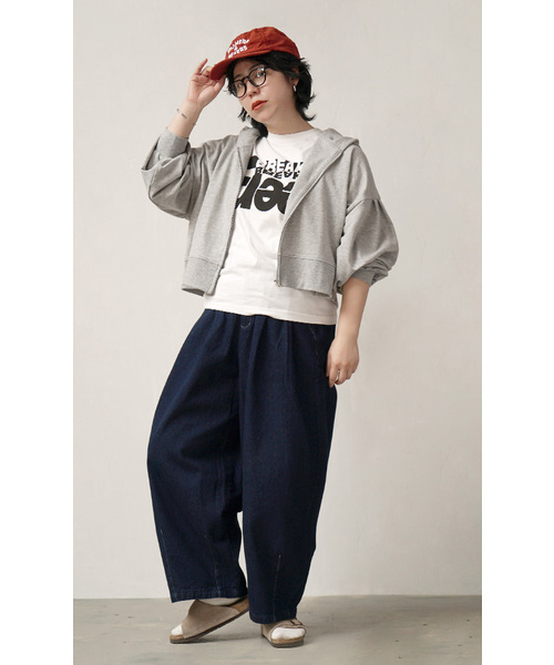 zootie（ズーティー）の「デニム サーカスパンツ（デニムパンツ・レディース・ブルー/インディゴブルー・L/S/M/LL）」の5枚目の写真