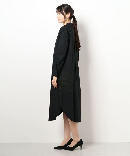 coca（coca）（コカ）の「バンドカラーシャツワンピース（シャツワンピース・レディース・ホワイト/ブラック・ONE SIZE）」の3枚目の写真