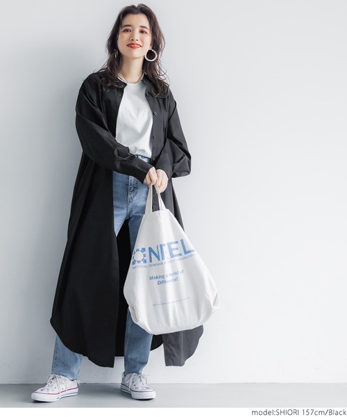 coca（coca）（コカ）の「バンドカラーシャツワンピース（シャツワンピース・レディース・ホワイト/ブラック・ONE SIZE）」の11枚目の写真