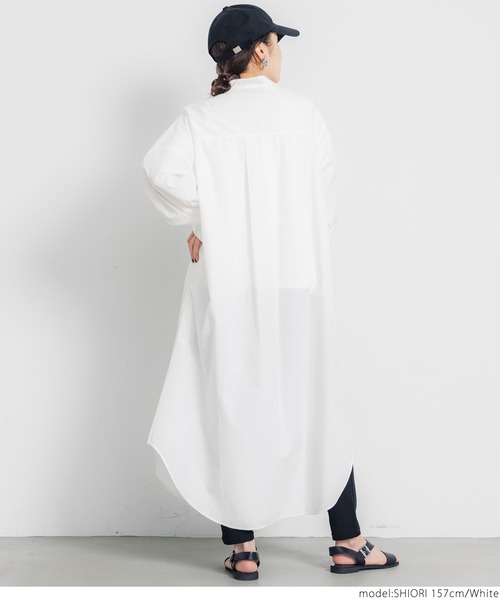 coca（coca）（コカ）の「バンドカラーシャツワンピース（シャツワンピース・レディース・ホワイト/ブラック・ONE SIZE）」の7枚目の写真