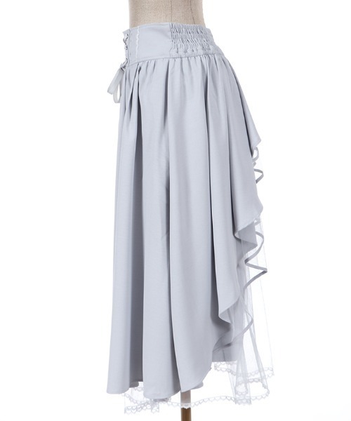 axes femme POETIQUE（アクシーズファムポエティック）の「バックフリルレースアップＳＫ（スカート・レディース・サックスブルー/ブラック/ピンク・MEDIUM）」の15枚目の写真