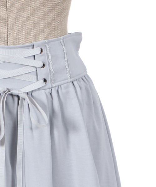 axes femme POETIQUE（アクシーズファムポエティック）の「バックフリルレースアップＳＫ（スカート・レディース・サックスブルー/ブラック/ピンク・MEDIUM）」の17枚目の写真