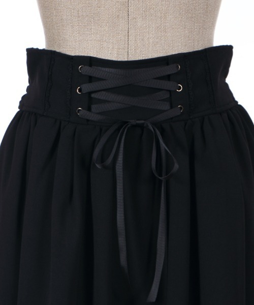 axes femme POETIQUE（アクシーズファムポエティック）の「バックフリルレースアップＳＫ（スカート・レディース・サックスブルー/ブラック/ピンク・MEDIUM）」の9枚目の写真