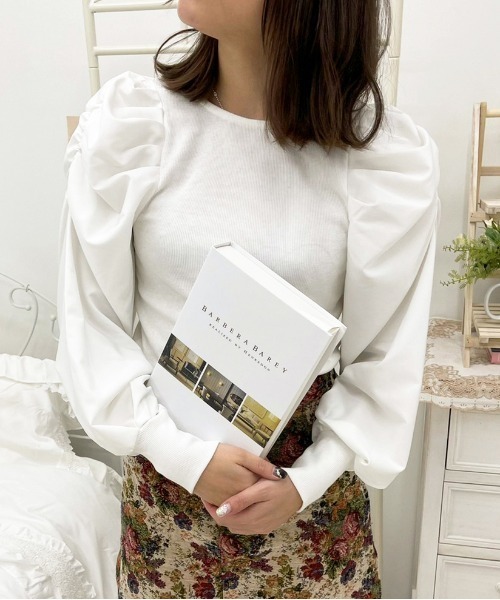 apres jour(アプレジュール)の「袖コンシャスリブトップス【ZOZOTOWN限定アイテム】(Tシャツ/カットソー・レディース・オフホワイト/ブラック/アイボリー・フリー/X-LARGE)」の4枚目の写真