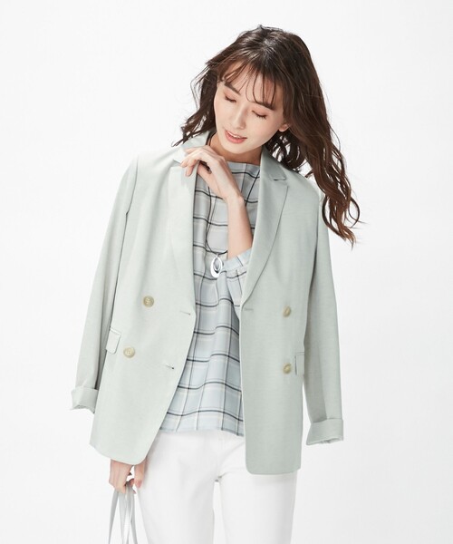J.PRESS(ジェイプレス)の「【洗える】シェルタリングドライオックス ジャケット(テーラードジャケット・レディース・ベージュ系/ライトグレー系・11/9)」の1枚目の写真