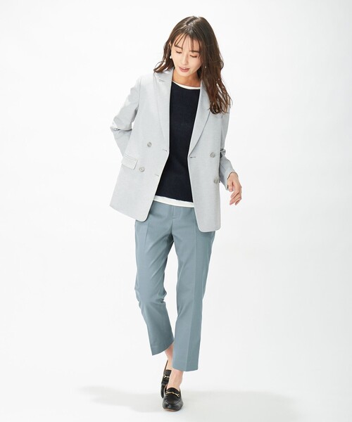 J.PRESS(ジェイプレス)の「【洗える】シェルタリングドライオックス ジャケット(テーラードジャケット・レディース・ベージュ系/ライトグレー系・11/9)」の4枚目の写真