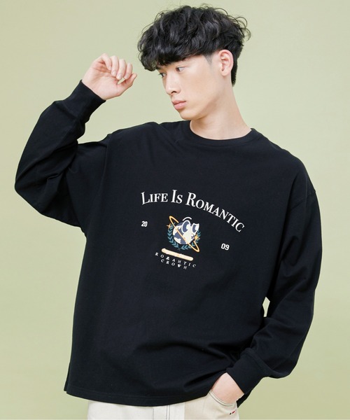 ROMANTIC CROWN（ロマンティッククラウン）の「【ROMANTIC CROWN】UNIVERSE LONG SLEEVES / ロマンティッククラウン ユニバース ロゴ ロングスリーブ Tシャツ（Tシャツ/カットソー・メンズ・グリーン/ホワイト/ブラック・MEDIUM/SMALL/LARGE/X-LARGE）」の3枚目の写真