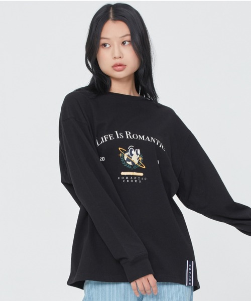 ROMANTIC CROWN（ロマンティッククラウン）の「【ROMANTIC CROWN】UNIVERSE LONG SLEEVES / ロマンティッククラウン ユニバース ロゴ ロングスリーブ Tシャツ（Tシャツ/カットソー・メンズ・グリーン/ホワイト/ブラック・MEDIUM/SMALL/LARGE/X-LARGE）」の5枚目の写真
