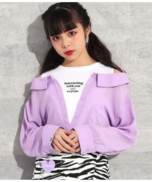 ANAP GｉRL（アナップガール）の「シフォン肩あきシャツトップス（シャツ/ブラウス・キッズ）」