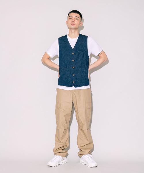 CAL O LINE（キャルオーライン）の「CAL O LINE/キャルオーライン DENIM VEST デニムベスト（ベスト・メンズ・ブルー・M/L/XL）」の9枚目の写真