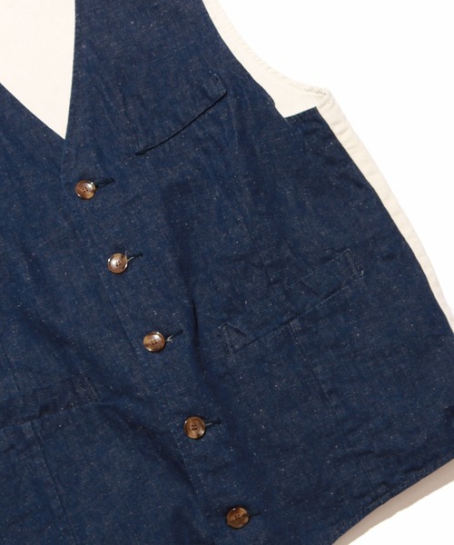 CAL O LINE（キャルオーライン）の「CAL O LINE/キャルオーライン DENIM VEST デニムベスト（ベスト・メンズ・ブルー・M/L/XL）」の13枚目の写真