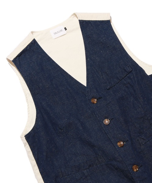 CAL O LINE（キャルオーライン）の「CAL O LINE/キャルオーライン DENIM VEST デニムベスト（ベスト・メンズ・ブルー・M/L/XL）」の21枚目の写真